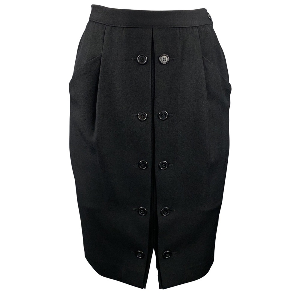VTG Giorgio Armani Made in Italy black lined pencil skirt Size 10 US 46 EU